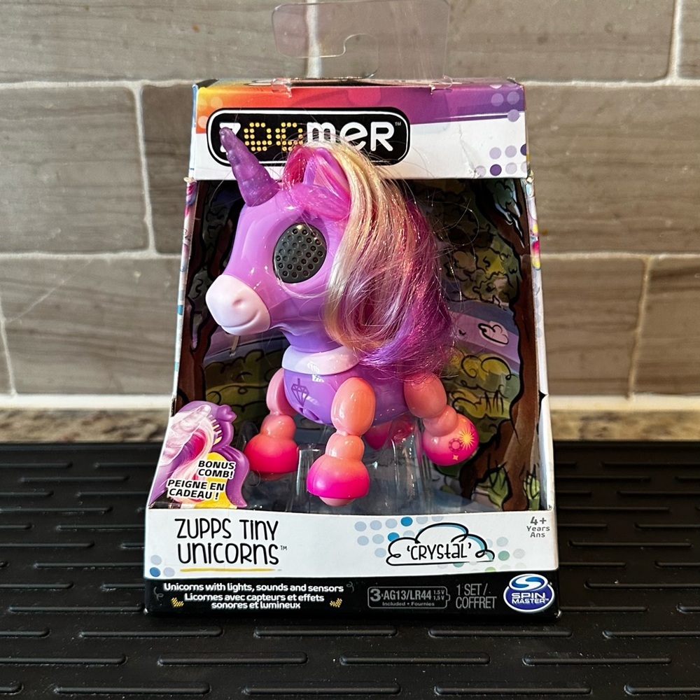 Brand New Zoom Zupps Tiny Unicorns “Crystal” Pink and Purple